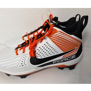 Nike Force Savage Shark 2 Mens Football Cleats White Orange Black Size 14